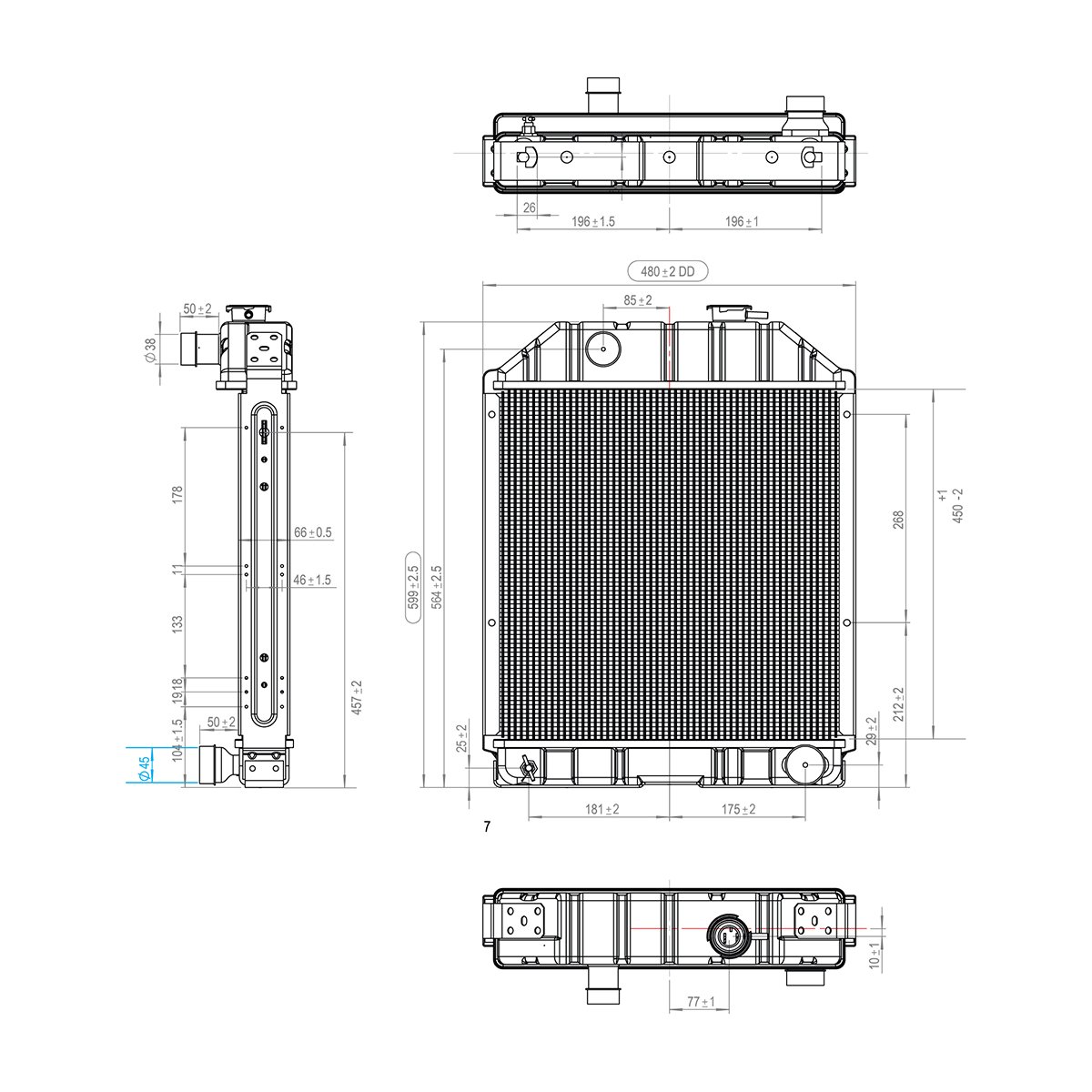Radiator racire apa de pentru Ford cod OEM 81817280, C7NN8005L, D8NN8005PA, C7NN8005E, 4826